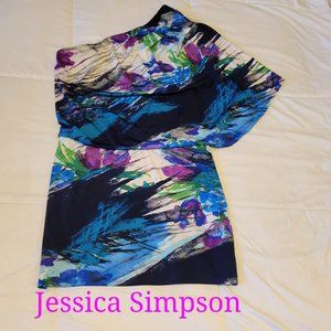 ❣️HP❣️Jessica Simpson one shoulder watercolor cocktail party dress sz: S